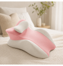 Рожева Подушка ортопедична pillow-06 / Подушка клиноподібна для сну з поліестеру / Ортопедична подушка для підтримки тіла Relax Pillow