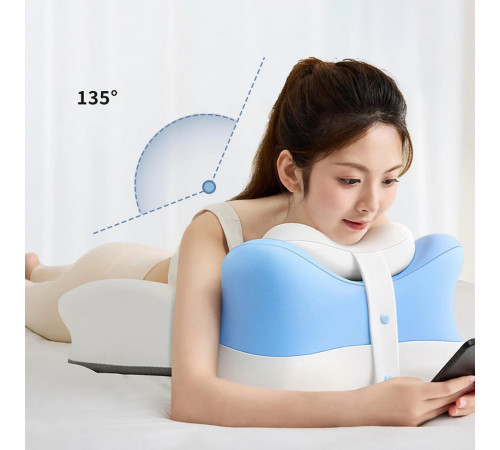 Голубая Подушка ортопедическая pillow-06 / Клинообразная подушка для сна из полиэстера / Ортопедическая подушка для поддержания тела Relax Pillow