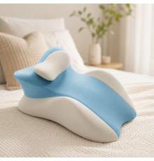 Блакитна Подушка ортопедична pillow-06 / Подушка клиноподібна для сну з поліестеру / Ортопедична подушка для підтримки тіла Relax Pillow