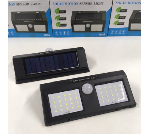Подвійний Світильник сонячна панель із датчиком руху Solar Sensor Wall Light 1626A