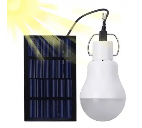 Лампа світлодіодна акумуляторна VHG CL-028 із сонячною панеллю 10Вт 5600K 6В Led Solar Emergency Bulb(8423)