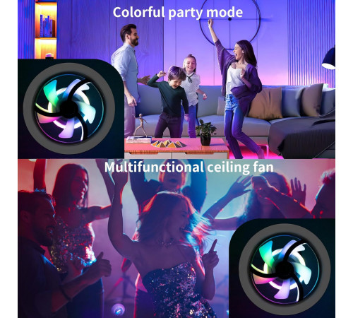 Лампа - вентилятор в патрон+пульт LED AROMATHERAPY FAN LIGHT CHP-008 RGB 2835RGB
