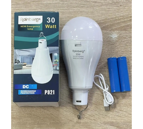 Аккумуляторная LED лампочка Е27 30W аварийного освещения 6500К
