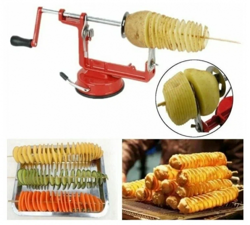Машинка для резки картофеля спиралью SPIRAL POTATO SLICER аппарат для нарезки картофеля для чипсов