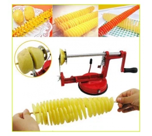Машинка для резки картофеля спиралью SPIRAL POTATO SLICER аппарат для нарезки картофеля для чипсов