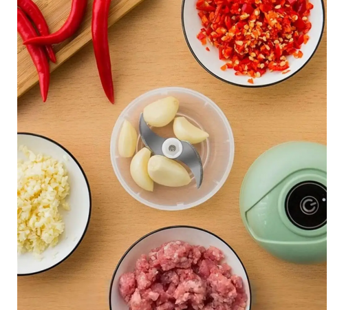 Аккумуляторный мини измельчитель для продуктов 250мл, с USB / Кухонный мини блендер для овощей