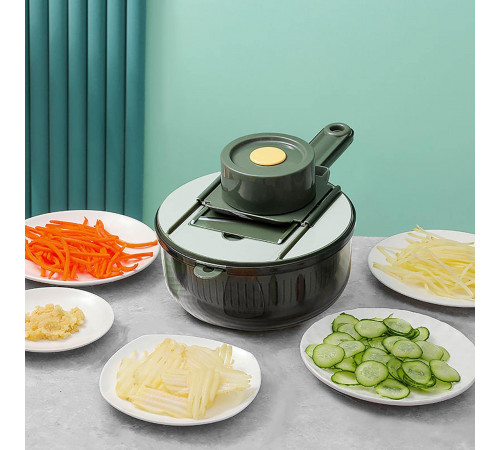 Ручная овощерезка 10в1 слайсер с корзиной, Vegetable Cutter / Мультислайсер с насадками / Терка для овощей