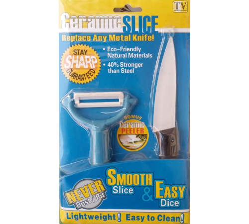Нож керамический плюс овощерезка кухонные керамические 2 в 1 Ceramic Slice TV Shop
