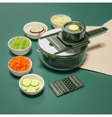 Ручна овочерізка 10в1 слайсер з кошиком, Vegetable Cutter / Мультислайсер з насадками / Терка для овочів