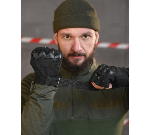 ПЕРШАТКИ БЕЗПАЛІ OUTDOOR TACTICS З ЗАХИСТОЮ black ВТ6009