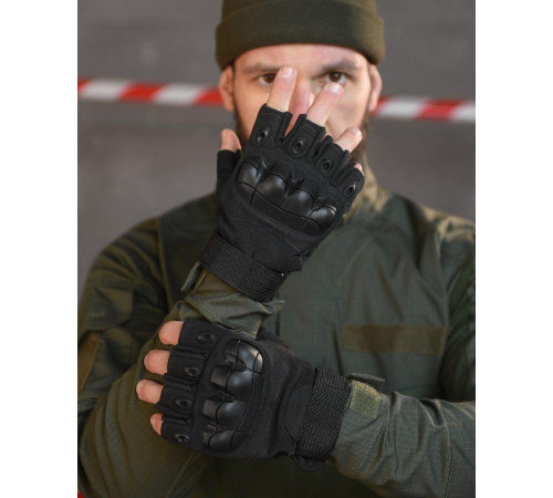 ПЕРЧАТКИ БЕСПАЛЫЕ OUTDOOR TACTICS С ЗАЩИТОЙ black ВТ6009