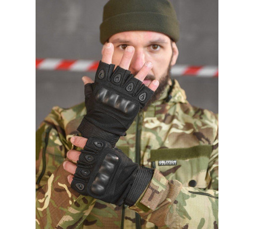 Перчатки тактические black беспалые ВТ6244