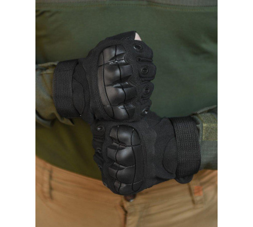 РУЧАТКИ БЕЗПАЛІ OUTDOOR TACTICS ІЗ ЗАХИСТОМ black ВТ6009