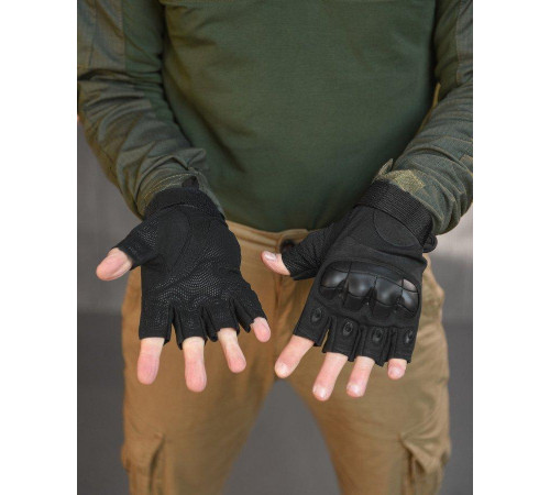 РУЧАТКИ БЕЗПАЛІ OUTDOOR TACTICS ІЗ ЗАХИСТОМ black ВТ6009