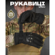 Чоловічі тактичні рукавички зимові Вікінг кісточки чорні на затяжці з гумкою на хутрі XXL