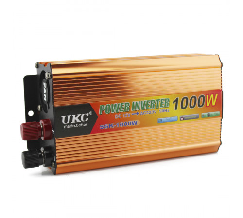 Преобразователь 12V в 220В, автомобильный инвертор 1000W UKC AC/DC SSK