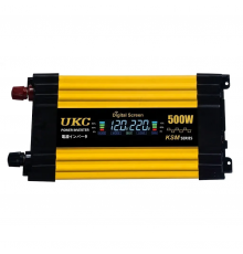 Автомобільний інвертор Жовтий / Перетворювач напруги з 12-220V, 500Вт, 2хUSB
