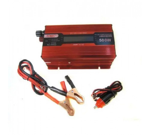 Перетворювач напруги для авто 12V-220V 500W з LCD дисплеєм