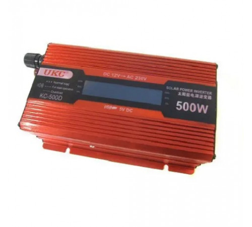 Перетворювач напруги для авто 12V-220V 500W з LCD дисплеєм
