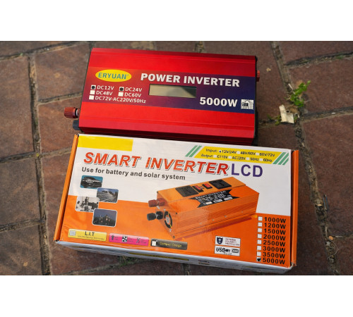 Автомобильный инвертор с 12V/24V на 220V 5000W LCD SMART / Преобразователь напряжения