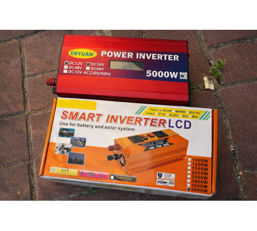 Автомобильный инвертор с 12V/24V на 220V 5000W LCD SMART / Преобразователь напряжения