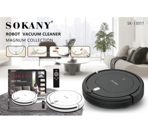 Автоматический аккумуляторный робот-пылесос SOKANY SK-13017 l Беспроводной аккумуляторный смарт пылесос с пультом