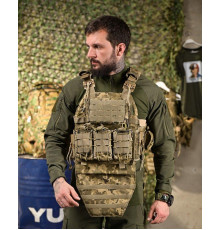 Плитоноска 4 быстрых сброса с напашником Cordura пиксель ПП4632