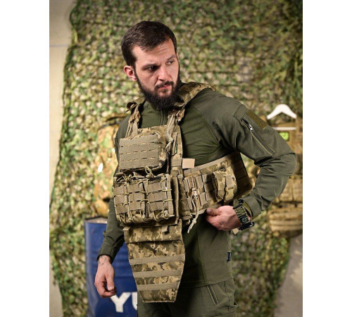 Плитоноска 4 быстрых сброса с напашником Cordura пиксель ПП4632