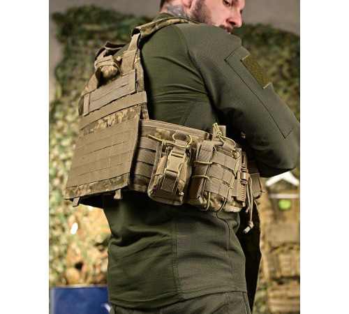 Плитоноска 4 быстрых сброса с напашником Cordura пиксель ПП4632