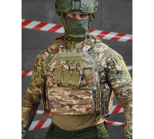 Плитоноска Мультикам зі швидким скиданням. MOLLE 11 підсумків ВТ76599