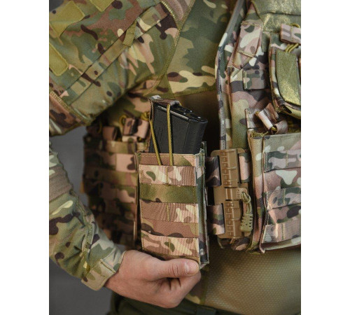 Плитоноска ZVER Мультикам с быстрым сбросом. MOLLE 11 подсумков ВТ4749