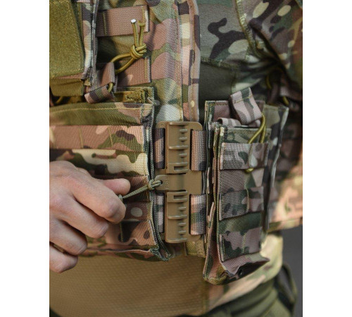 Плитоноска ZVER Мультикам с быстрым сбросом. MOLLE 11 подсумков ВТ4749