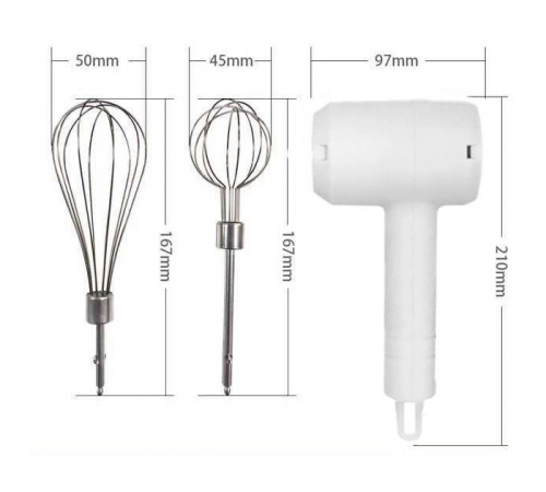 Портативний електричний бездротовий ручний міксер на акумуляторі USB вінчик для збивання за 386 грн