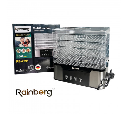 Електрична сушарка для овочів та фруктів Rainberg RB-2291 Food Dehydrator Multifunction (1000W)