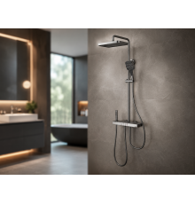 Душ/смеситель Faucet CR25-HT028 многофункциональный металл / Душевая система со смесителем для ванной комнаты / Душевая система с тропическим душем