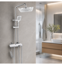 Душ/смеситель Faucet CRH-8916 многофункциональный металл / Душевая стойка в ванную / Комплект для душа