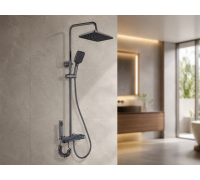 Душ/змішувач Faucet CR-25HT007 багатофункціональний з LED ГІДРОЕНЕРГЕТИКОЮ метал / Багатофункціональна душова система для ванної / Душова система настінна з верхнім, ручним та гігієнічним душем