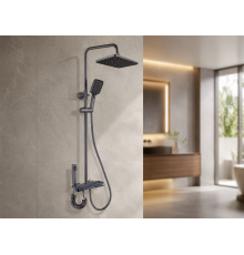 Душ/смеситель Faucet CR-25HT007 многофункциональный с LED ГИДРОЭНЕРГЕТИКОЙ металл / Многофункциональная душевая система для ванной / Душевая система настенная с верхним, ручным и гигиеническим душем