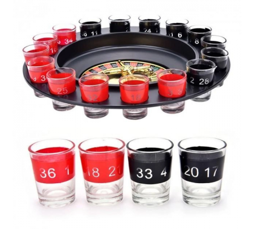 Рулетка зі стопками Drinking Roulette Set i3-90 алко рулетка казино на 16 чарок