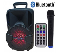 Портативна бездротова колонка ALP-801 Bluetooth колонка-валіза з мікрофоном та світломузикою