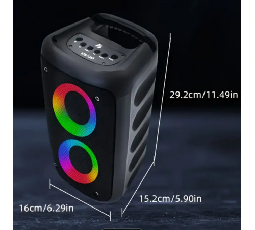 Портативна Bluetooth колонка KTS-1265 з LED-підсвічуванням, Bluetooth, FM-радіо SO-67