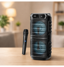 Колонка KTS-2060 / Bluetooth-акустична система з двома 6,5 дюймовими динаміками / Колонка з RGB-підсвічуванням