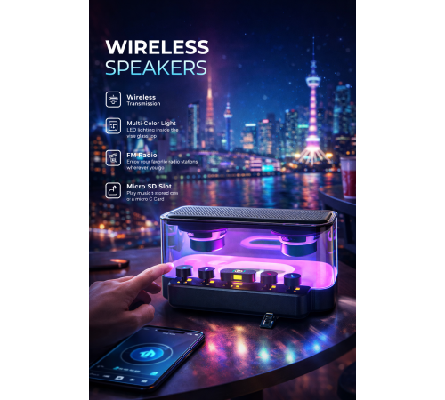 Бездротова Bluetooth-колонка з RGB-підсвічуванням Z6 за 542 грн