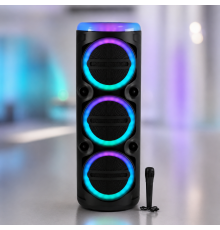 Колонка MS-2076BT-W Bluetooth / Акустична система з мікрофоном / Караоке колонка з LED-підсвічуванням