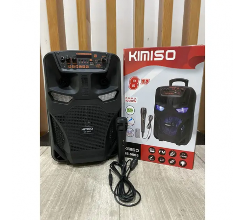 Легкая и функциональная колонка-чемодан Kimiso QS-5805 с микрофоном (USB/BT/FM).