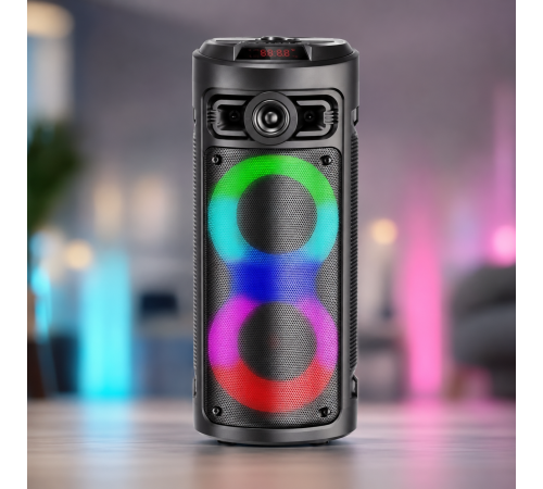 Колонка KTS-2430 Bluetooth / Акустична система з двома 4дюймовими динаміками та бездротовим мікрофоном / Караоке-колонка