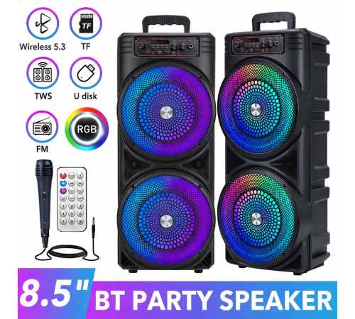Колонка Bluetooth Wireless Speaker TTD-2807 / Портативная караоке-колонка с RGB-подсветкой