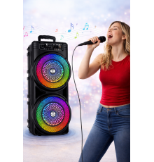 Колонка Bluetooth Wireless Speaker TTD-2807 / Портативная караоке-колонка с RGB-подсветкой