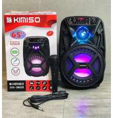 Аккумуляторная беспроводная Bluetooth колонка Kimiso QS-3603 (6.5") с микрофоном и подсветкой