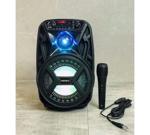 Аккумуляторная беспроводная Bluetooth колонка Kimiso QS-3603 (6.5") с микрофоном и подсветкой
